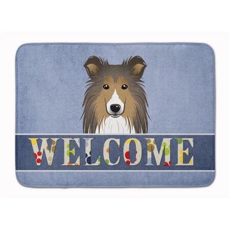 Carolines Treasures Carolines Treasures BB1428RUG Sheltie Welcome Machine Washable Memory Foam Mat BB1428RUG
